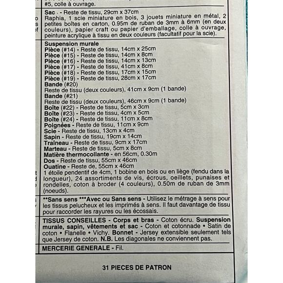 McCalls 7865 Christmas pattern santa mini quilt bag of toys - Picture 6 of 7